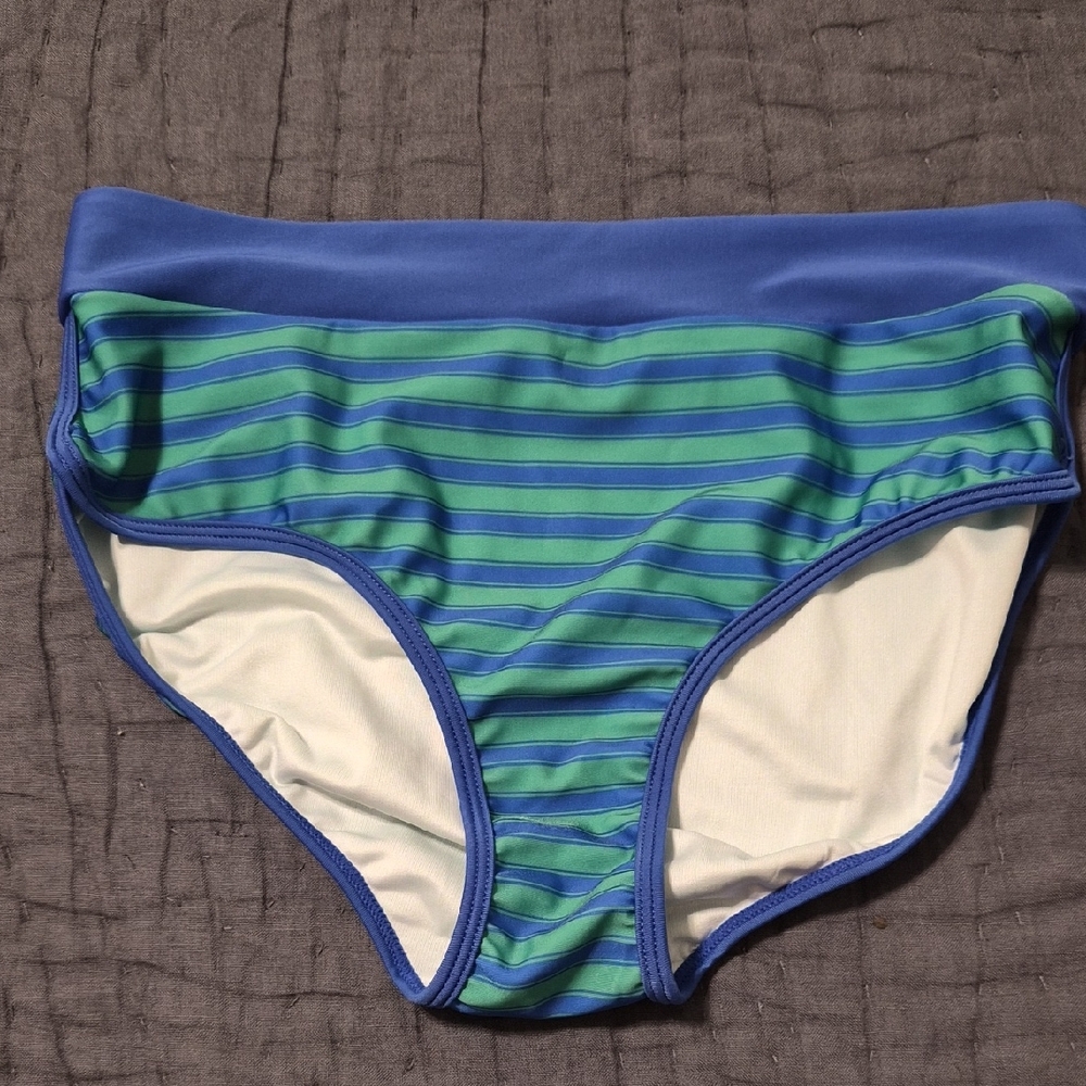 Striped Blue and Green Bikini Bottom